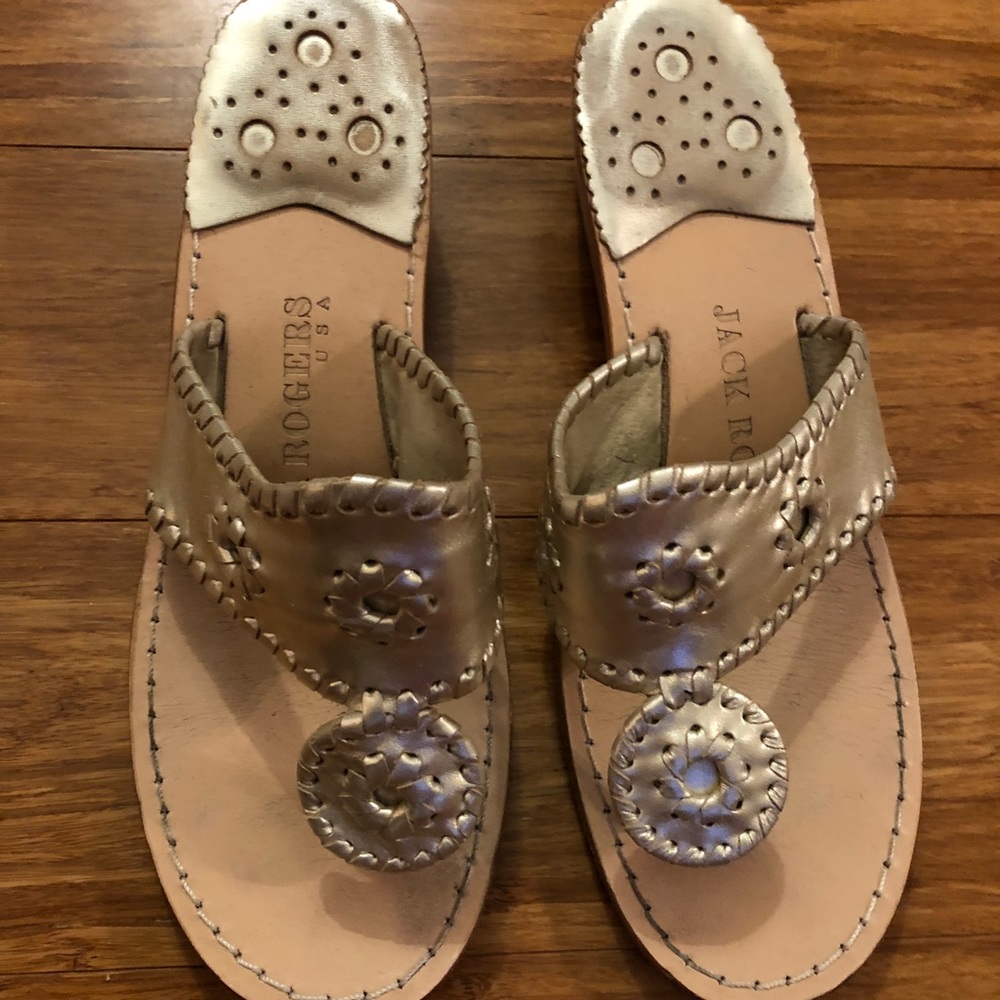 Jack Rogers 1.5” small wedge sandal- Platinum